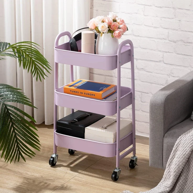 DOEWORKS Küchenwagen 3-Etagen Metall Utility Cart, Rollwagen Organizer für Küche – Bild 2