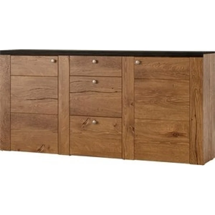 Home affaire Sideboard Larona, zeitlose Kommode mit 2 Türen, 3 Schubkästen, Türkommode, Höhe 84 cm, viel Stauraum, Anrichte mit dekorativer Rahmenoptik – Bild 6