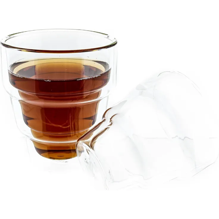 Mulex Gläser-Set Dopplewandglas Hitzebeständig für Säfte, Tee, Kaffee - 250 ml 2 Teilig