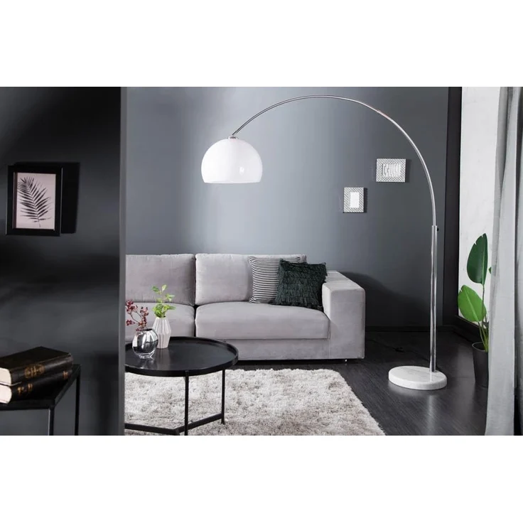riess-ambiente Bogenlampe LOUNGE DEAL 175-205cm weiß, ohne Leuchtmittel, Wohnzimmer · Metall · verstellbar · Modern Design – Bild 4