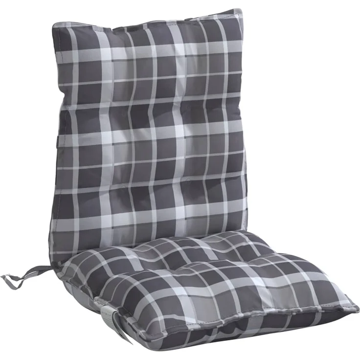 vidaXL Niedriglehner-Auflagen 2 Stk. Grau Karomuster Oxford-Gewebe 377713 – Bild 5