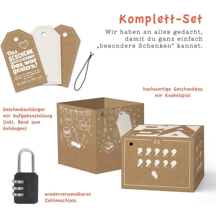 SURPRISA Geschenkbox Geschenke als Rätsel individuelle Geldgeschenke, Personalisierte Geschenkideen / Das Geschenk einfach so - war gestern! – Bild 2