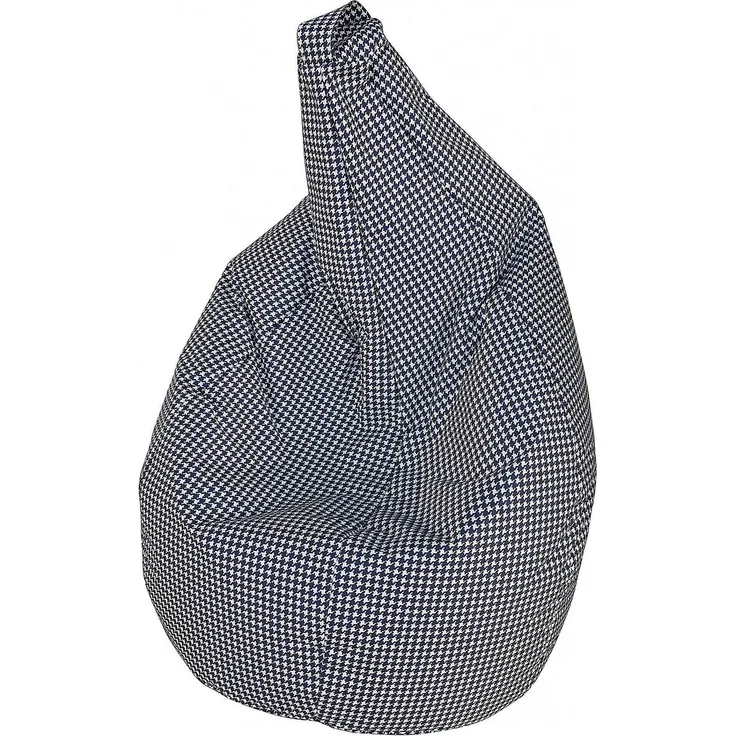 Dmora Pouf Maristella, Mehrzwecksessel, Sitzsack, Hockerhocker, Made in Italy, 80x80 h120 cm, Schwarz und Weiß, Hahnentritt klein