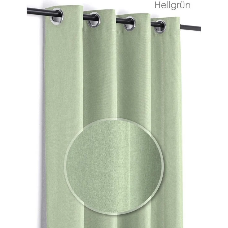 Beautex Vorhang Leinen Optik Brilliant Ösenvorhang, Gardine mit Ösen 140x245 cm (1 St), Ösen, blickdicht – Bild 4