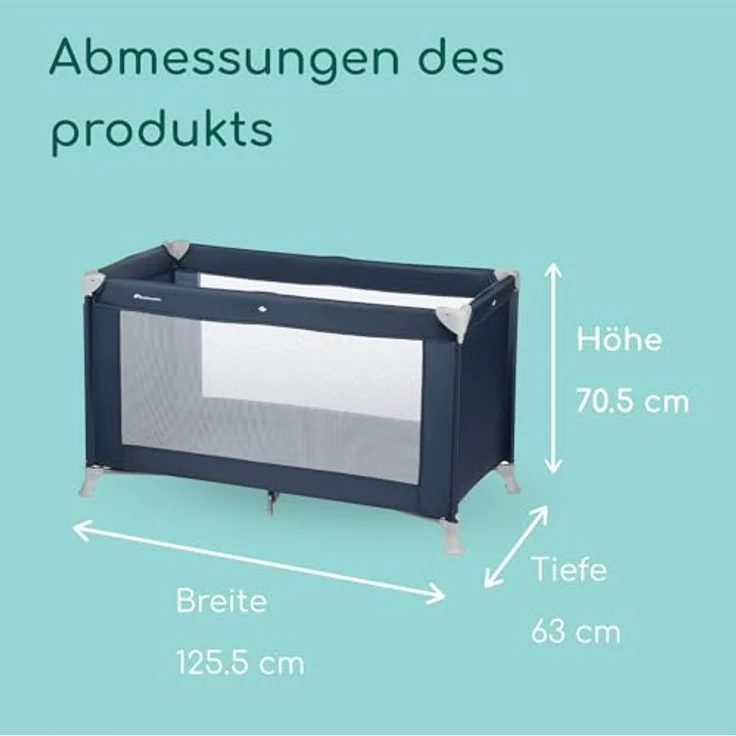 Bebeconfort Reisebett Soft Dreams, Zusammenklappbares Kinder-Reisebett inkl. Transporttasche, Höhenverstellbar und inkl. Matratze, nutzbar ab der Geburt bis ca. 3,5 Jahren (bis 15 kg), Navy Blue – Bild 7