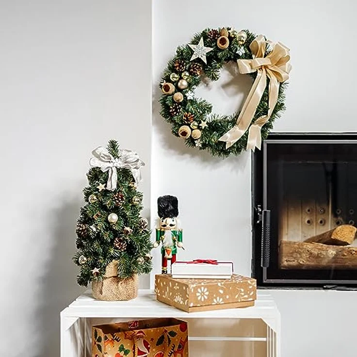 Creative Home Künstlicher Weihnachtsbaum Weihnachtsbaum Geschmückt Höhe 40 cm, Künstlicher Tannenbaum Mini, für Tisch Schreibtisch Büro – Bild 9