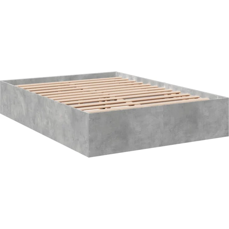 vidaXL Bettgestell Betongrau 140x200 cm Holzwerkstoff 3281017 – Bild 3