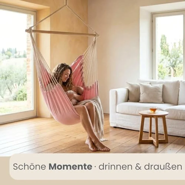 XXL Hängesessel Relaxsessel 185x130cm bis 150kg in Rosa – Bild 6