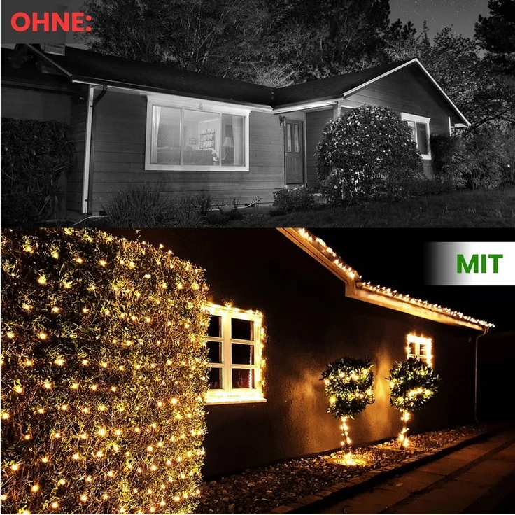 Gartenpirat Lichternetz mit warmweißen LEDs und Timer Batteriebetrieben – Bild 4