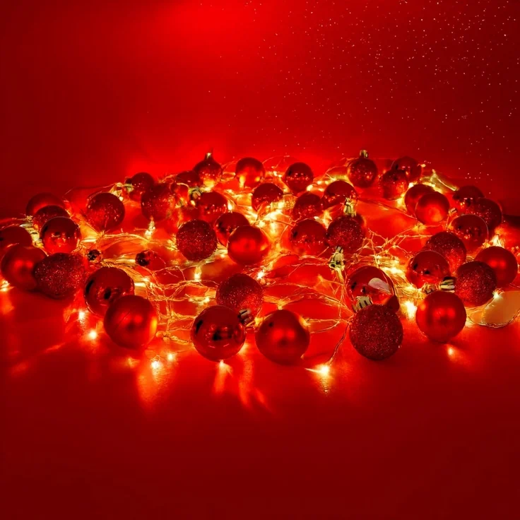 Lichterkette Outdoor Weihnachten 3D Rote Kugeln Weihnachtslichterkette 5274321 – Bild 4