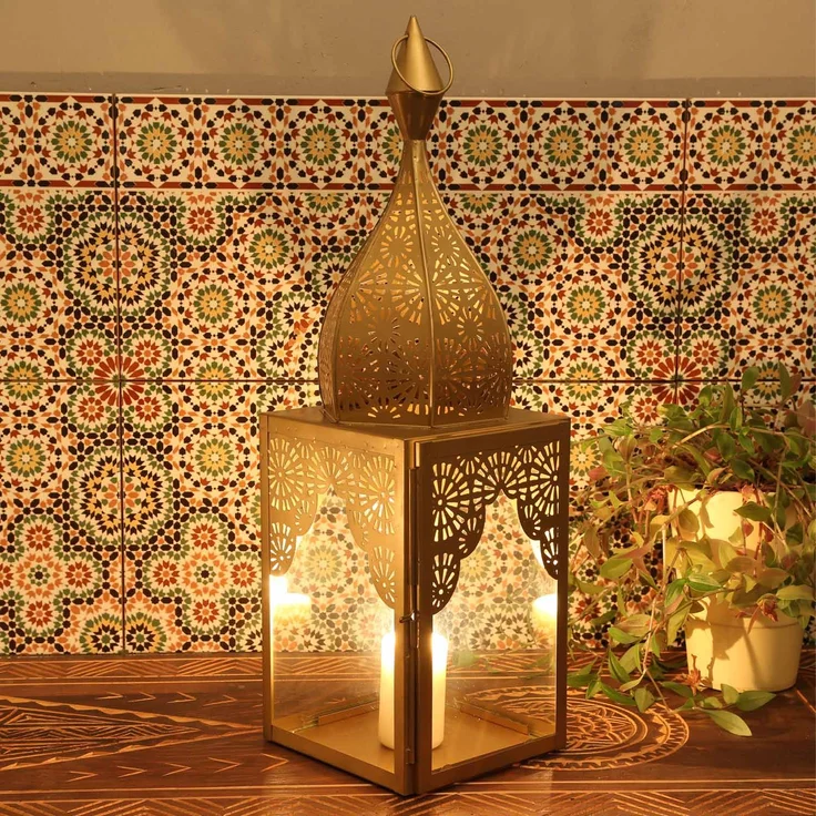 Orientalisches Windlicht Modena Gold L – Bild 5