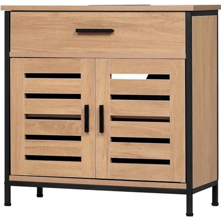 EUGAD Waschbeckenunterschrank (1-St) Unterschrank Waschbecken, 2 Türen, verstellbare Ablage – Bild 4