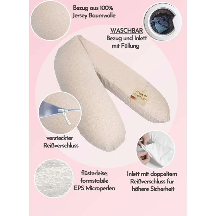 pic Bear Stillkissen PREMIUM 194 cm, Melange Linen : Melange Linen – Bild 1