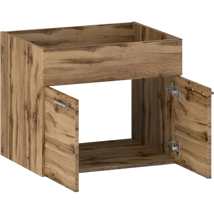 Badplaats Waschbeckenunterschrank Colorado 60x46 cm Eiche - Hängender Badezimmerschrank mit 2 Schubladen – Bild 4