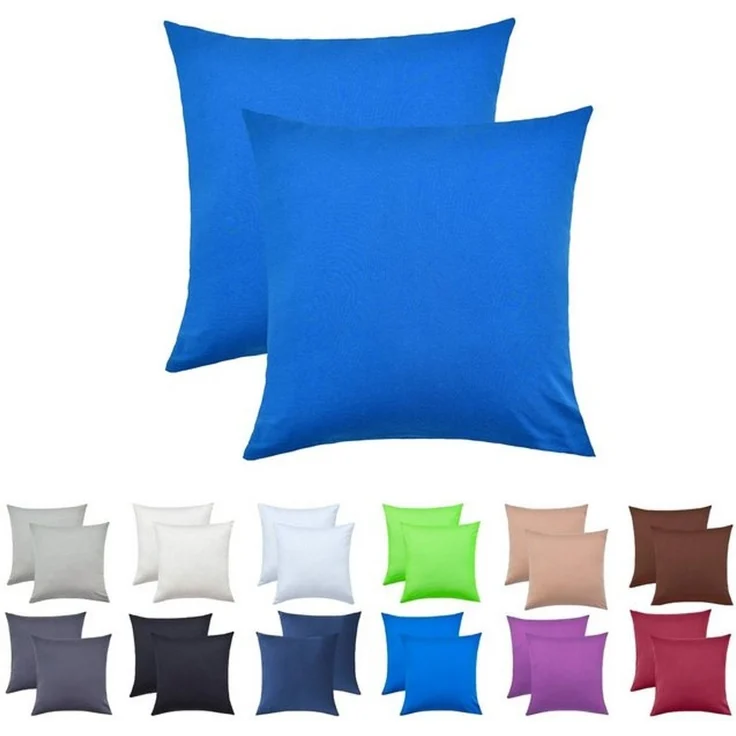 NatureMark Kissenbezüge 2er Pack Jersey Kissenbezug Kissenhülle, (2 Stück), Kissenhülle in vielen Größen und Farben (40 x 40 cm, Royal blau) – Bild 4
