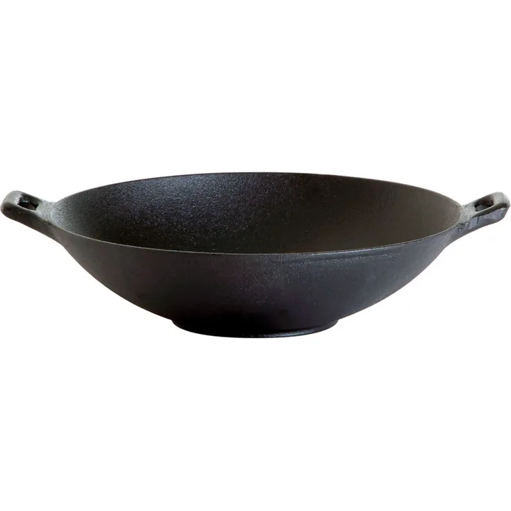 Gusseisenkuss® Gusseisenwok mit 2 Griffen Ø 37 cm Gusspfanne Gusseisen Wok