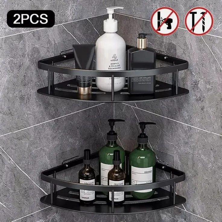 Athlix Duschregal 2 Stk. Duschablage Duschregal ohne Bohren Badezimmer Organizer
