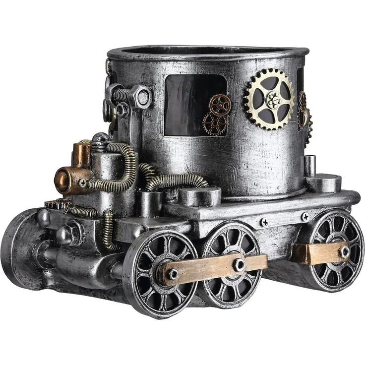GILDE Übertopf Übertopf Lokomotive Steampunk Engine planter (1 St) – Bild 5