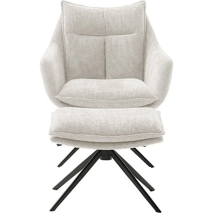 Loungesessel Parker - Creme / Schwarz – Bild 5