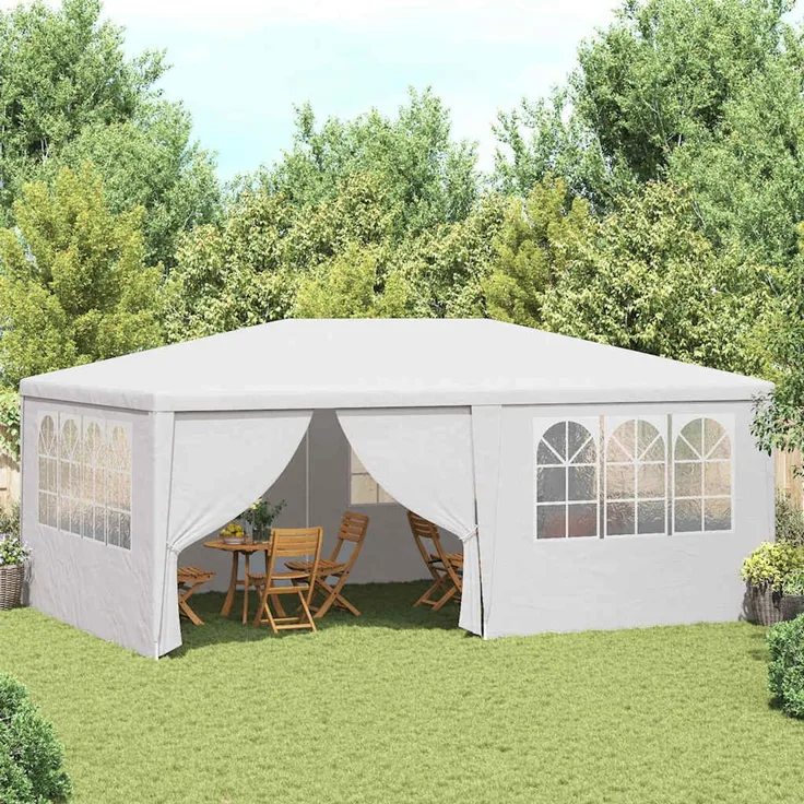 vidaXL Profi-Partyzelt mit Seitenwänden 4×6 m Weiß 90 g/m² 48527