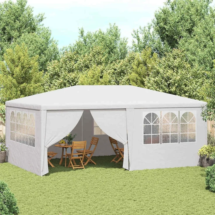 vidaXL Profi-Partyzelt mit Seitenwänden 4×6 m Weiß 90 g/m² 48527 – Bild 1