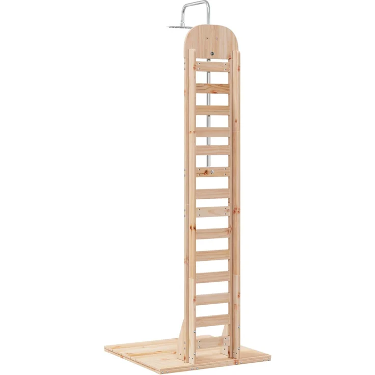 vidaXL Gartendusche 223 cm Massivholz Kiefer und Edelstahl Natur 886328 – Bild 6