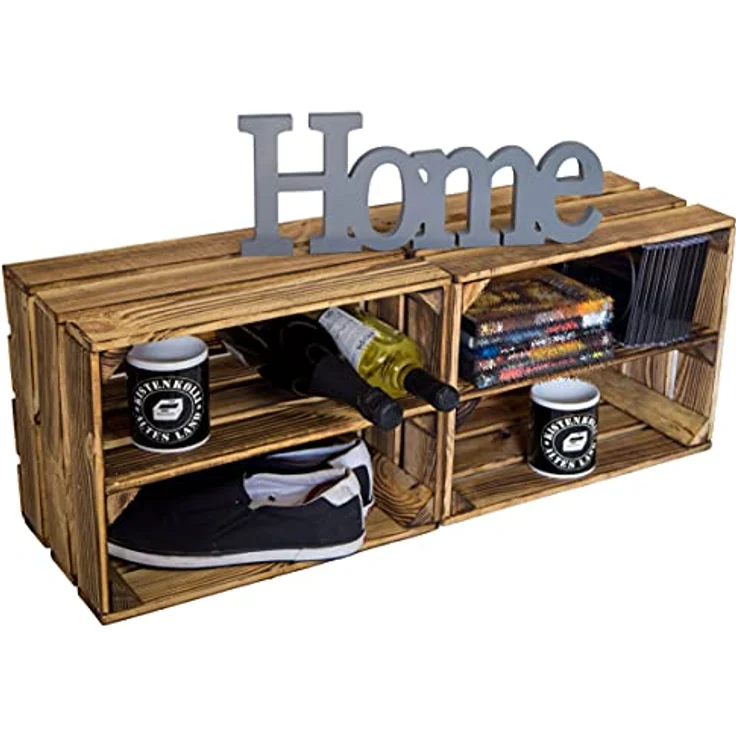 geflammtes Schuhregal Bella Mini für Kinder mit Zwischenbrett 40 x 30 x 25 cm/Apfelkisten Weinkisten Holzkisten aus dem Alten Land (1 x Schuhregal Mini für Kinder) – Bild 4