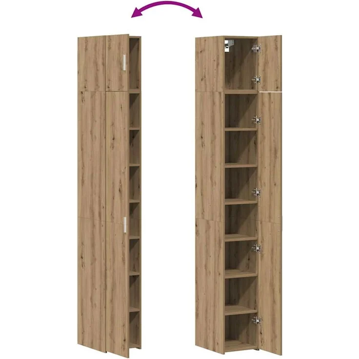vidaXL Lagerschrank mit Regalen Artisan-Eiche 30 x 42,5 x 225 cm 3365628 – Bild 11