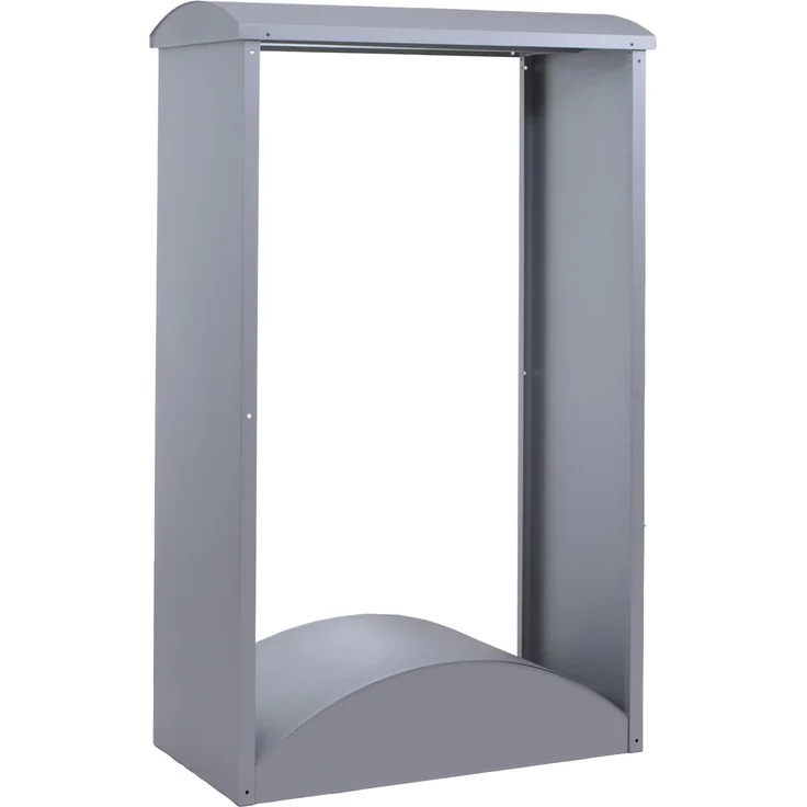 Brennholzlager HWC-P77, Kamin-/Feuerholzregal Holzlager Holzunterstand Outdoor Metall 160x98x50cm ~ grau – Bild 9