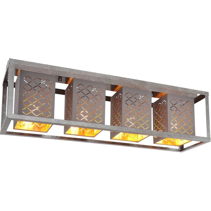 GLOBO LIGHTING Deckenleuchte THOMAS, ohne Leuchtmittel, Deckenlampe/silberfarben/antik/Dekorstanzung/Wohnbereich – Bild 5