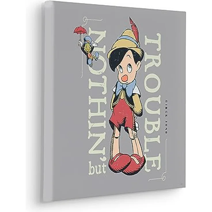 Komar Keilrahmenbild - Hey Pinocchio - 40 x 40 cm, kinderfreundliches Wandbild aus deutschem Qualitätsvlies, FSC-zertifiziert, geruchslos und wasserfest