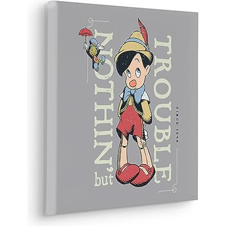 Komar Keilrahmenbild - Hey Pinocchio - 40 x 40 cm, kinderfreundliches Wandbild aus deutschem Qualitätsvlies, FSC-zertifiziert, geruchslos und wasserfest – Bild 1