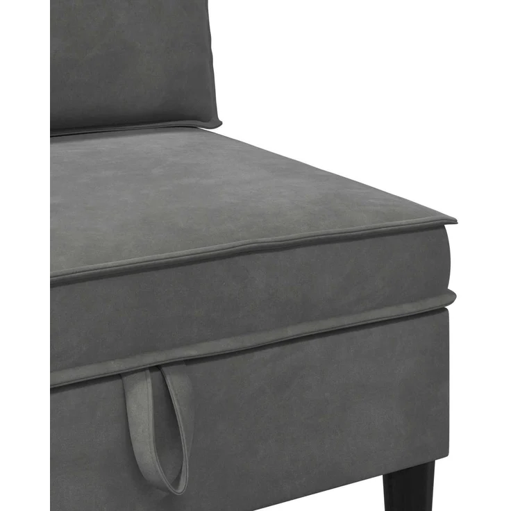 vidaXL Wohnzimmergarnitur mit Kissen 3 pcs Dunkelgrau Samt 3413733 – Bild 7