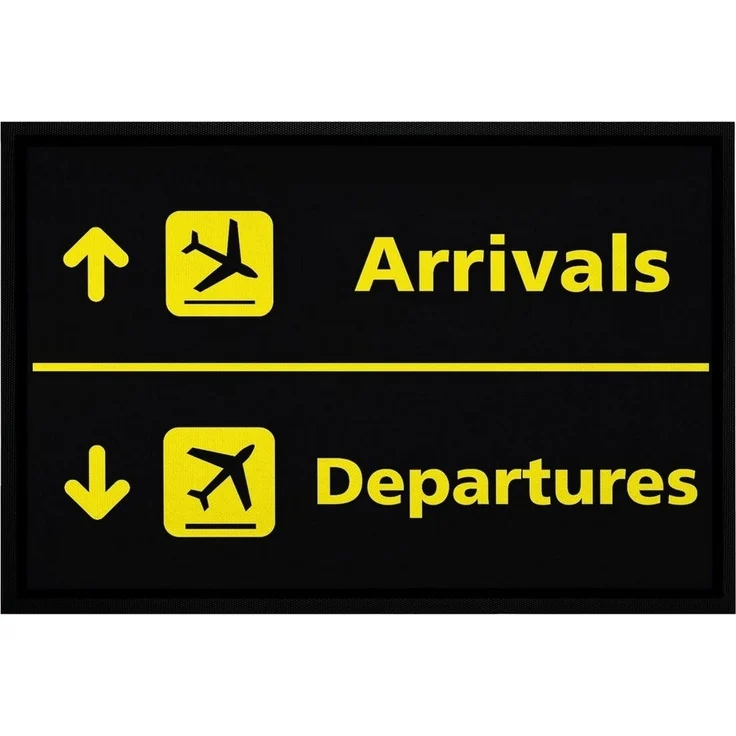 MoonWorks Fußmatte Fußmatte Flughafen Arrivals/Departures lustige Motive Geschenk Piloten rutschfest & waschbar Moonworks®, rechteckig – Bild 5