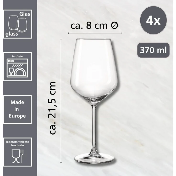 Ritzenhoff & Breker Weißweinglas Rumba, 4-tlg, Glas, 4er Set, je 370 ml – Bild 3