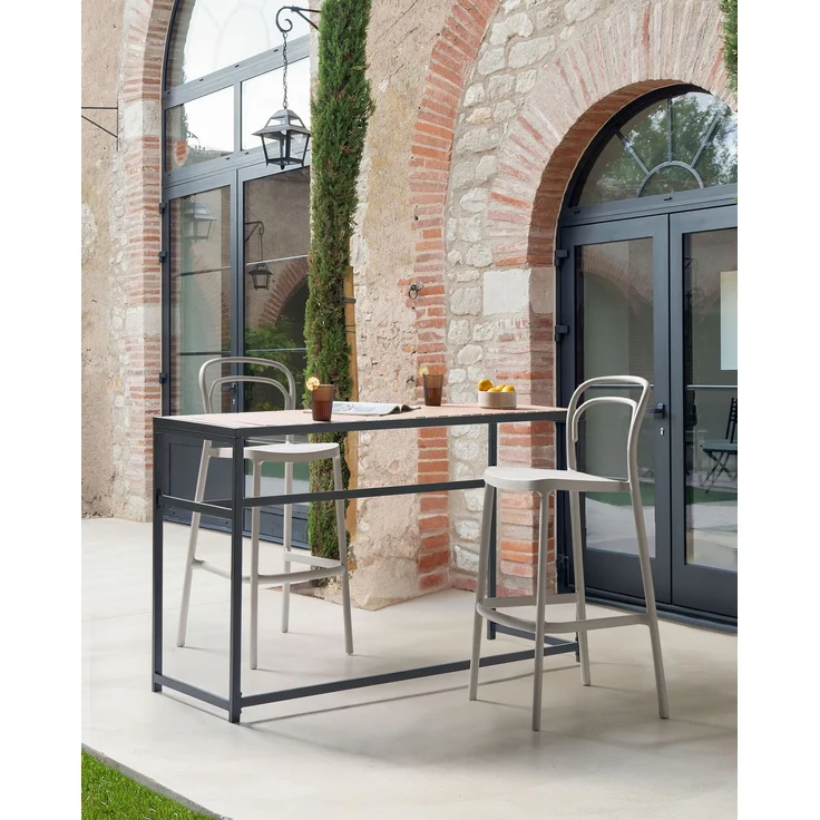 Garten-Barhocker 2er Set PORANO Beige – Bild 3