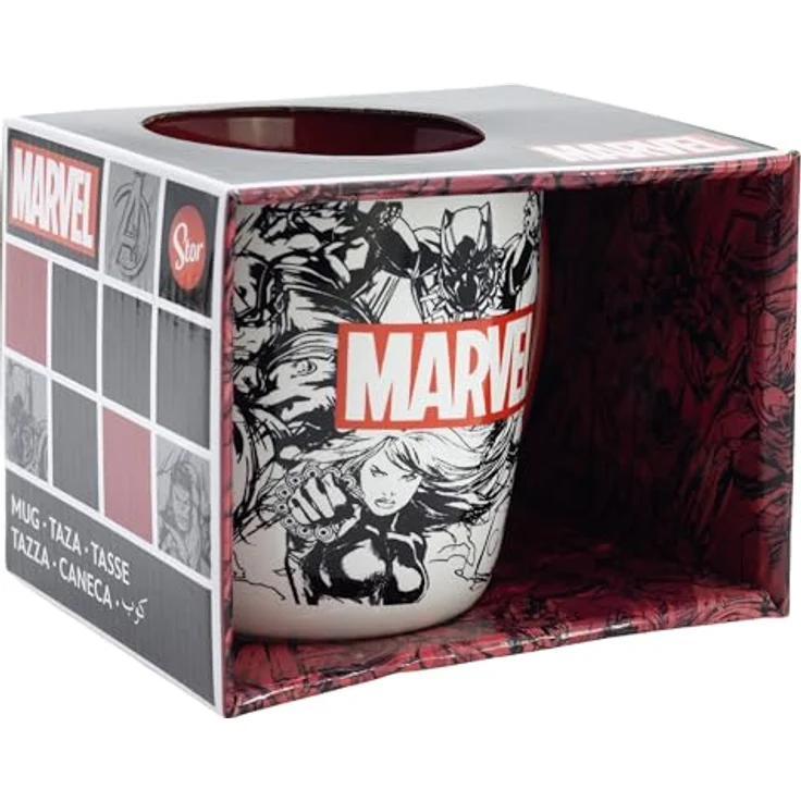 Stor Tasse Motiv Marvel, 380 ml Keramik Tasse in rot/weiß, spülmaschinen- und mikrowellengeeignet – Bild 3