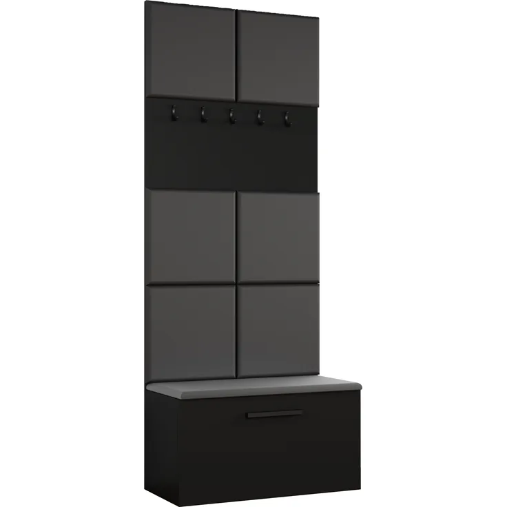AX LIVING Garderoben Haken Rosanno I - 80,6 cm Breite, Schwarz JS90