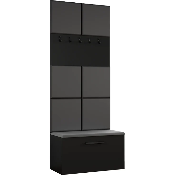AX LIVING Garderoben Haken Rosanno I - 80,6 cm Breite, Schwarz JS90 – Bild 1
