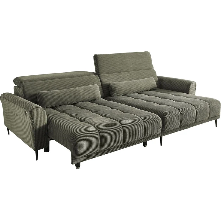 Komfort-Wohnlandschaft Lilly / Logan, Cord, Grün, 277 x 108 x 179 cm – Bild 3