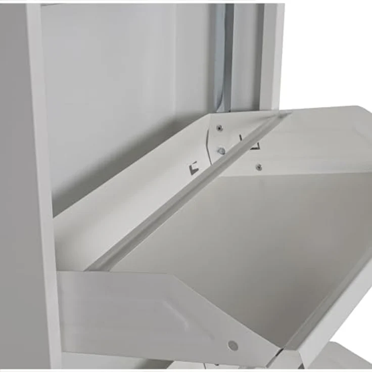 DRW Schuhregal aus Metall mit 5 Schubladen, mattweiß, 50 x 15 x 170 cm – Bild 5