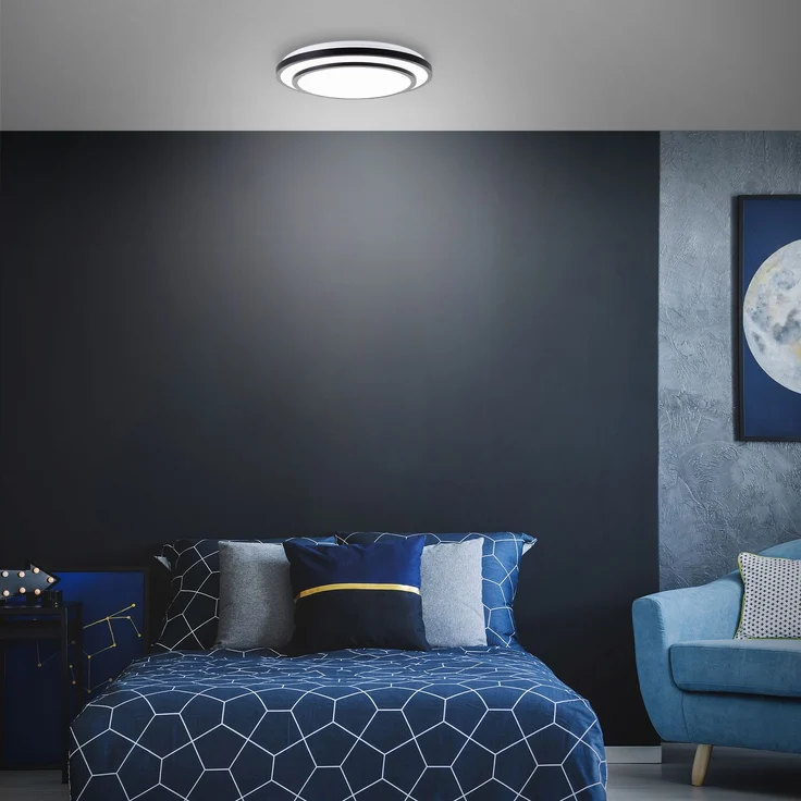 Brilliant LED Wand- und Deckenleuchte Luciano G80564A76 Wohnzimmer, Schlafzimmer Metall/Kunststoff Indoor Decke schwarz - LED fest integriert – Bild 9