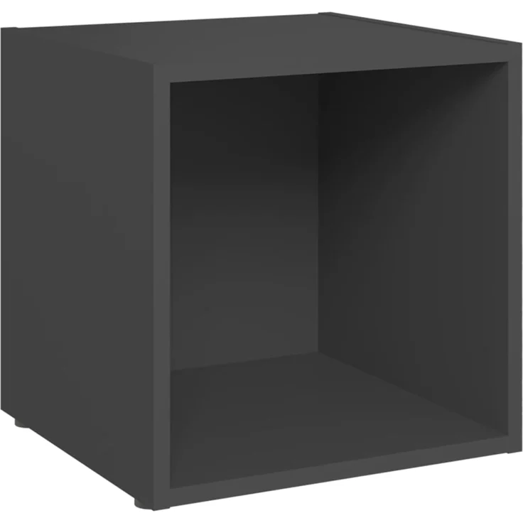 2 pcs TV-Schrank, Lowboard Grau 37 x 35 x 37 cm Holzwerkstoff – Bild 3