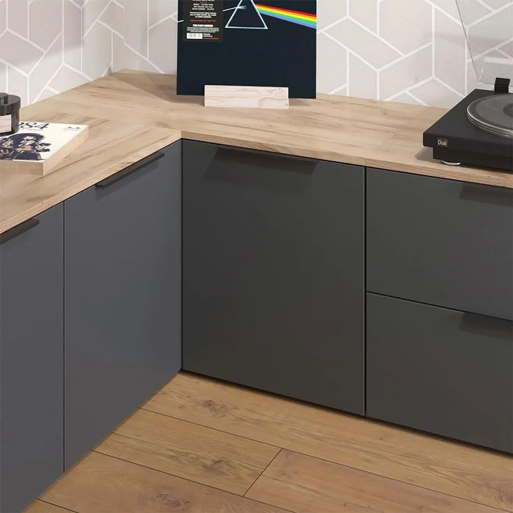 Eckkommode Wido Anthrazit 80 x 50 cm Eck Kommode mit Tür Vicco – Bild 2