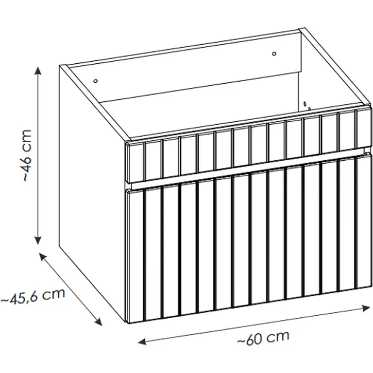 Vente-unique - SATARA Waschbeckenmöbel Holz, Platte Weiß - B 46 cm x H 46 cm x L 60 cm – Bild 5