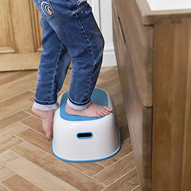 Prince Lionheart Step Stool | Tritthocker | Anti-Rutsch-Ober- und Unterseite | Leicht zu reinigen | Handgriffe | Vielseitig | Aufbewahrung | Badezimmer Booster | Handwaschbecken - Blau – Bild 7