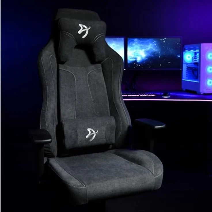 Arozzi Vernazza Gaming Stuhl, Polsterstoff, ergonomische 3D-Armlehnen, dunkelgrau, bis 145 kg belastbar – Bild 5