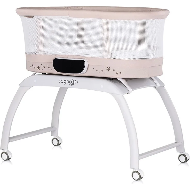 Chipolino Beistellbett Sogno 2 in 1 Spieltisch, Fernbedienung, eingebaute Waage beige – Bild 1