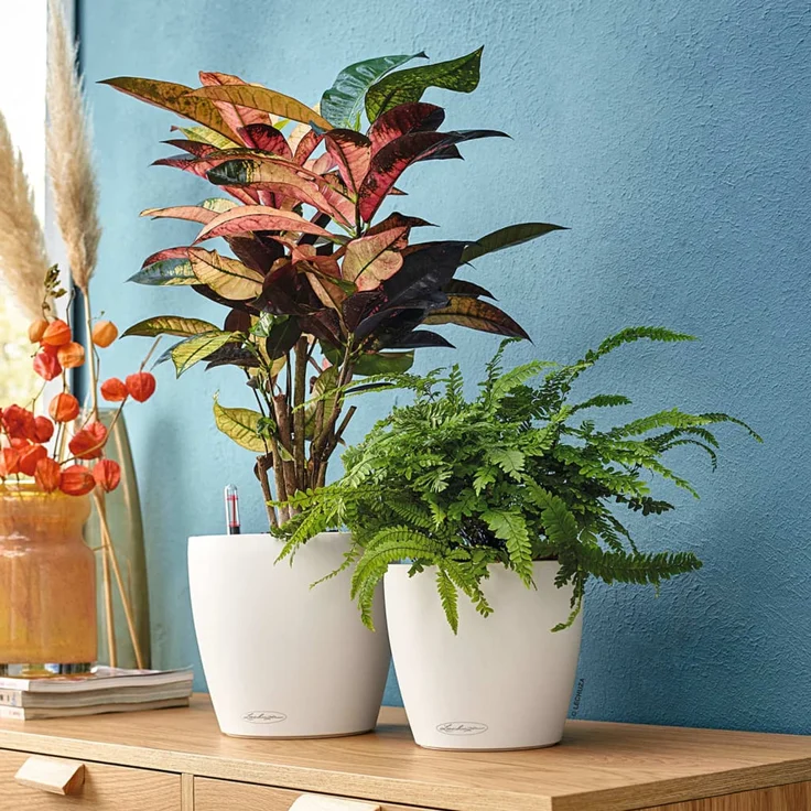 LECHUZA Blumentopf Classico Color 28 Komplett-Set Hochglanz Weiß 13190 421430 – Bild 8