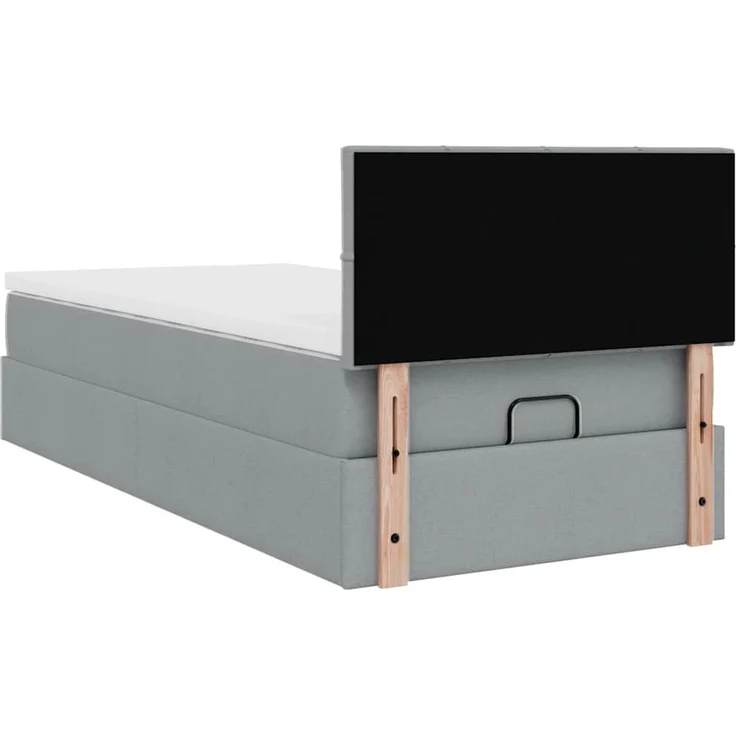 vidaXL Ottoman-Bett mit Matratze Hellgrau 100x200 cm Stoff 3311435 – Bild 8